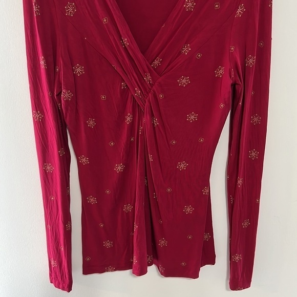 BANANA Republic Long Sleeve V Neck Top Size Medium - Picture 3 of 8